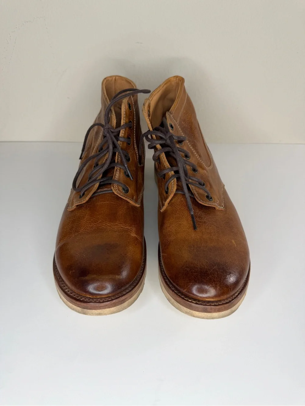 Bed Stu Cobbler Series Men’s Size 13M Lace Up Ankle Boots Distressed Brown